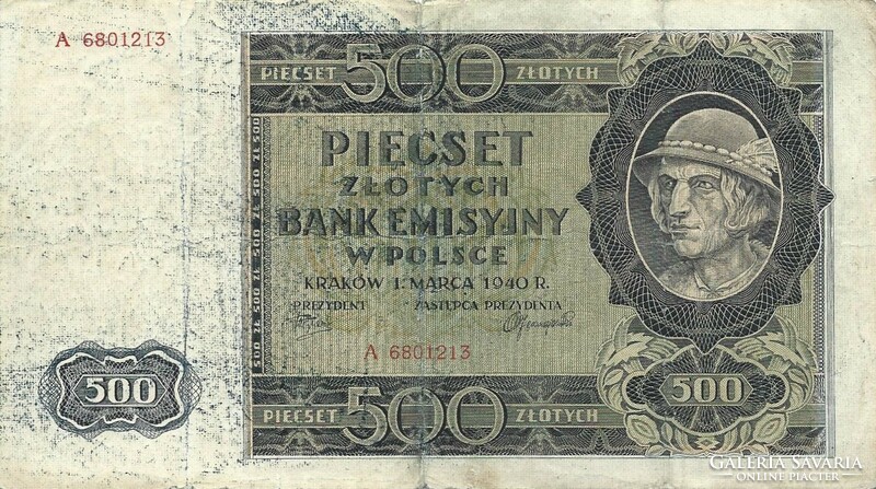 500 Zloty zlotych 1940 Poland