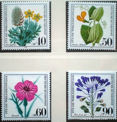 N1059-62 / Németország 1980 Népjólét : Gyógynövények bélyegsor postatiszta