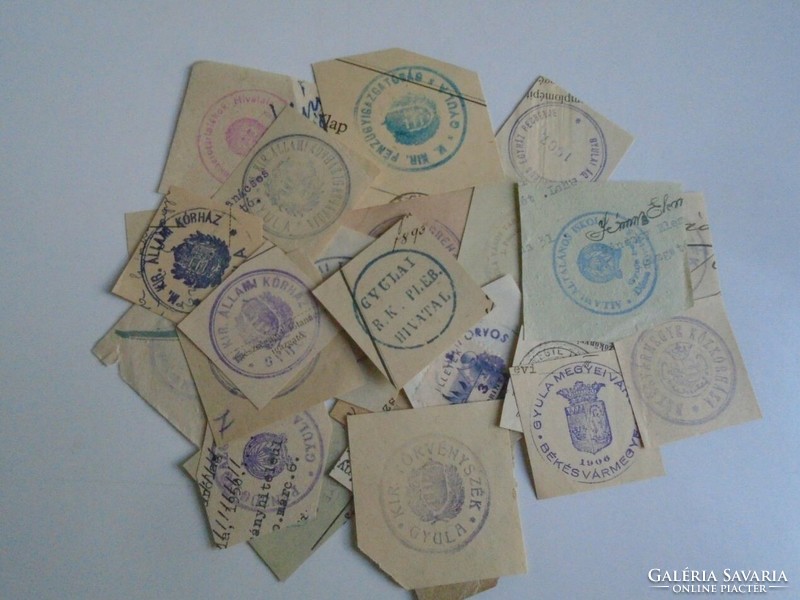 D202366 GYULA  régi bélyegző-lenyomatok 27 db.   kb 1900-1950's