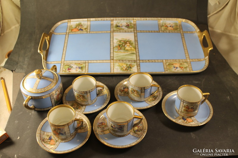 Alt wien coffee cups with tray, sugar holder 997