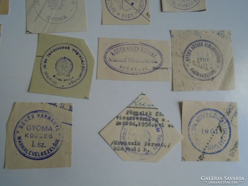 D202367 GYOMA régi bélyegző-lenyomatok 31 db.   kb 1900-1950's