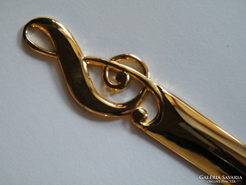 Treble clef ornate gilded leaf-opening knife