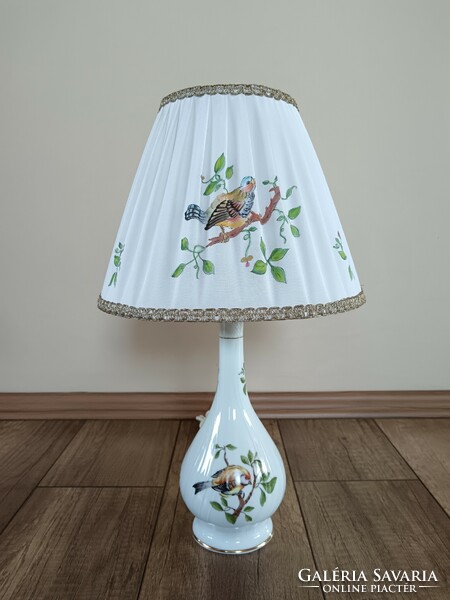 Hollóházi Rothschild madár mintás porcelán lámpa