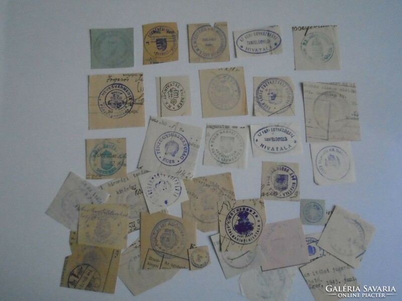 D202380  EGER  régi bélyegző-lenyomatok  25+ db.   kb 1900-1950's