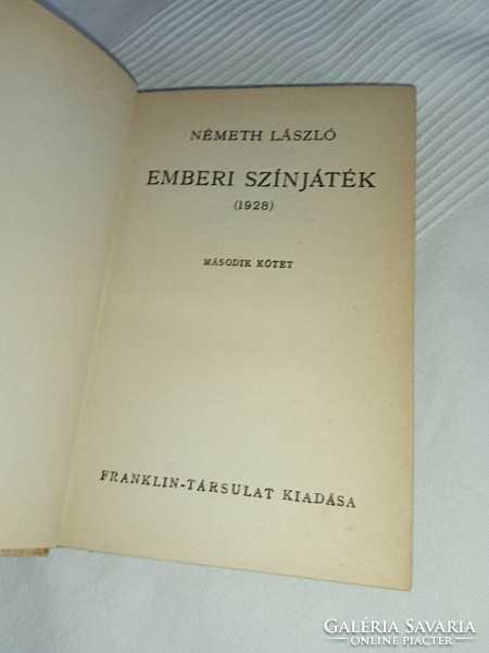 Németh László - Az emberi színjáték II. kötet - Franklin-Társulat, 1944   - antikvár könyv