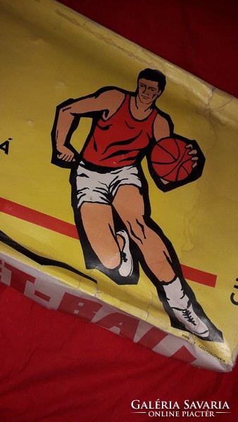 1970.cca EXTRÉM RITKA rugós KOSÁRLABDA plasztik sport KOMPLETT JÁTÉK dobozával 50 x 30 cm játéktér.