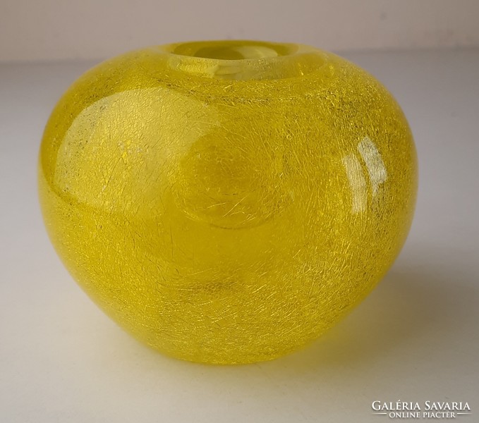 Retró Karcagi fátyolüveg kis váza és gyertyatartó