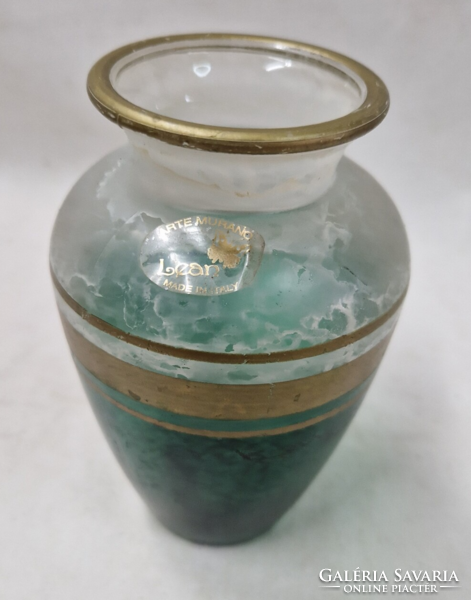 Gyönyörű Muránoi díszüveg  váza hibátlan állapotban 13 cm.