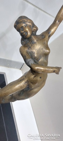 Jenő Kerényi bronze statue of a dancing woman