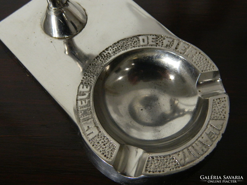 Original art deco / bauhaus chromed metal ashtray / decorative object