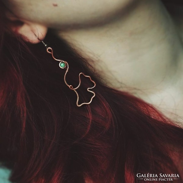 Beeql green ginkgo earrings