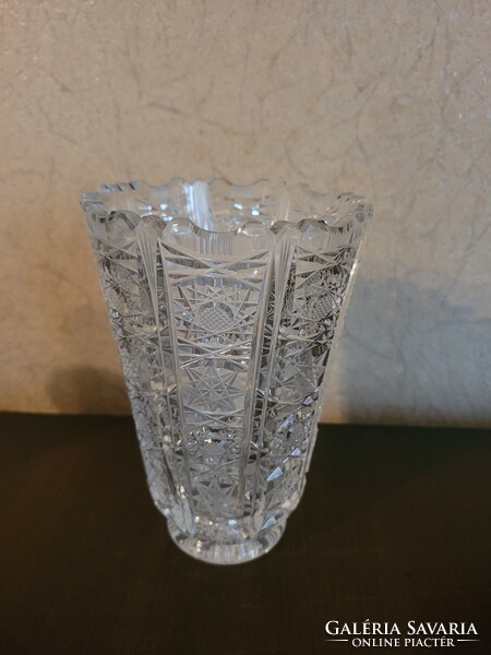 Antik ólomkristály váza,16cm