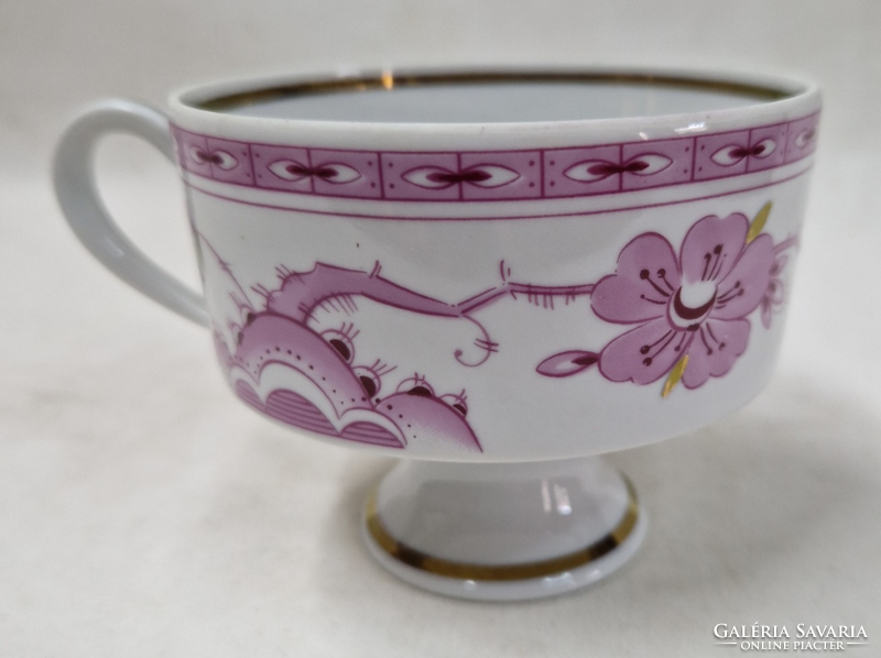 Wallendorf jelzett rózsaszín virágmintás porcelán reggeliző készlet hibátlan állapotban