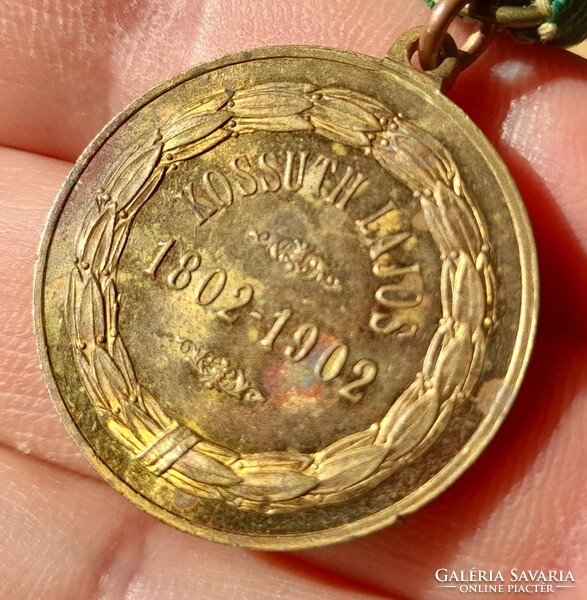 Lajos Kossuth. Patriotic commemorative medal 1802-1902. In top condition! 29mm