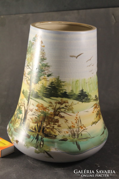 Marked hand painted vase 994