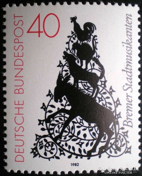 N1120 / Németország 1982 A brémai város zenészei bélyeg postatiszta
