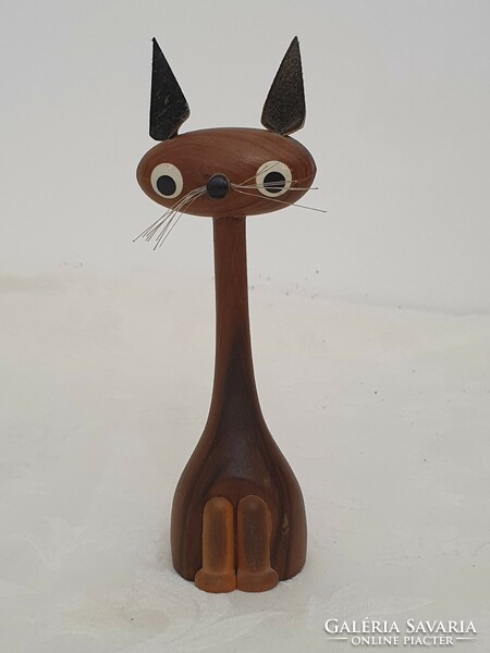 Danish style wooden cat figure