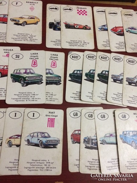 38 Sheets car quartet card children's game with yellow back retro cooper baroque traffic goods