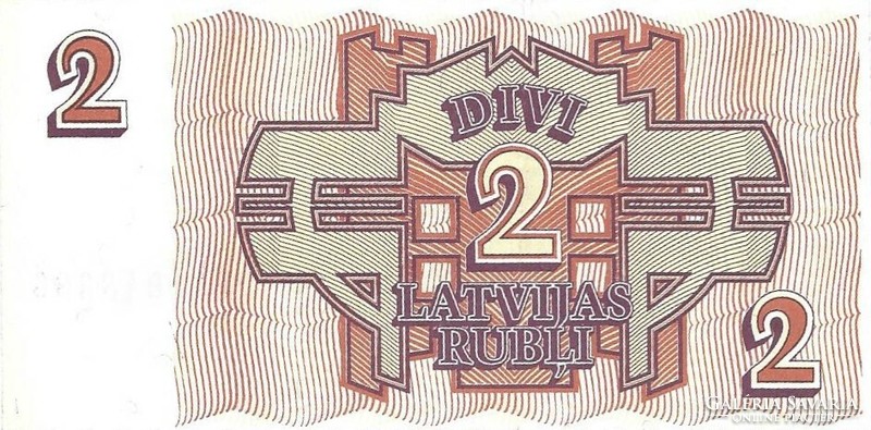 2 rubel rubli 1992 Lettország 2. hajtatlan