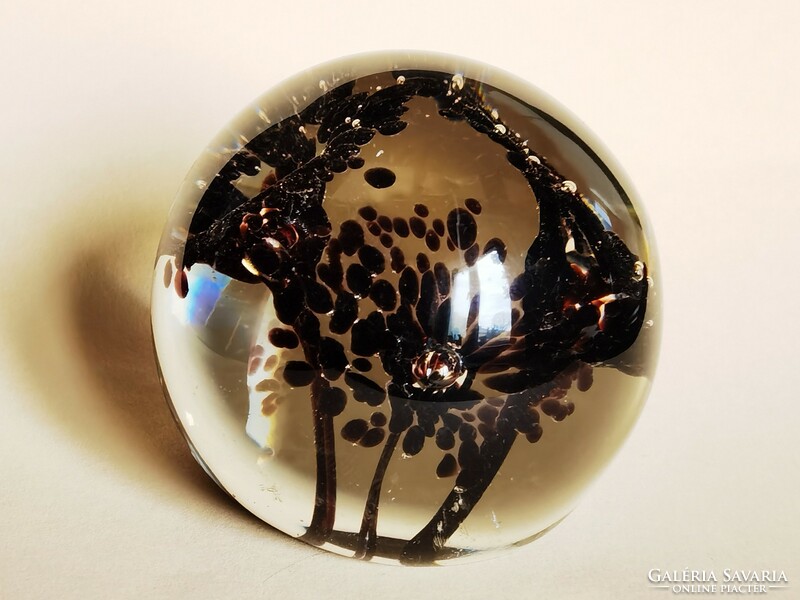 Old Murano glass spherical leaf weight