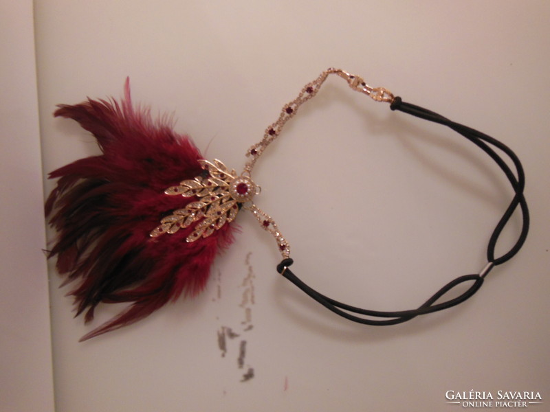 Headpiece - miss fisher - new - rhinestones - feathers - 23 x 14 cm - beautiful