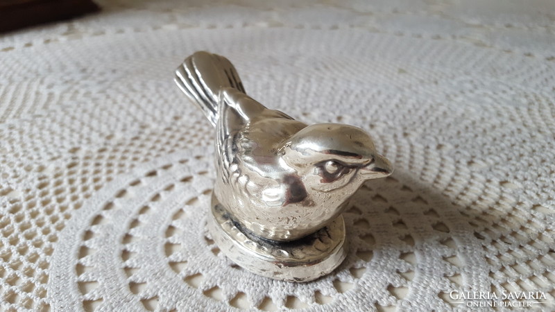 Gyönyörű Gioellerie Lavinia ezüstözött kis madár figura