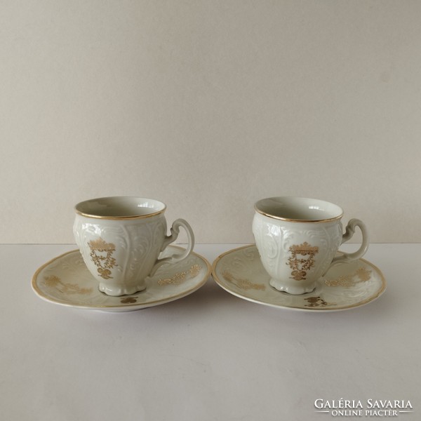 Beautiful Art Nouveau 2-person Czech bernadotte porcelain coffee set