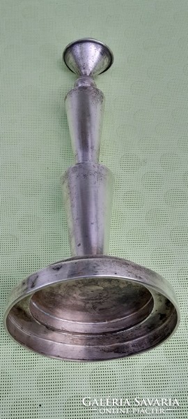 Antik ezüst gyertyatartó 605 g, ferde