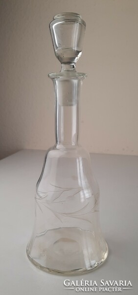 Vintage blown and polished glass liquor bottle with stopper