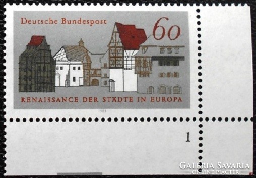 N1084s / Németország 1981 Épületek helyreállítása bélyeg postatiszta ívsarki