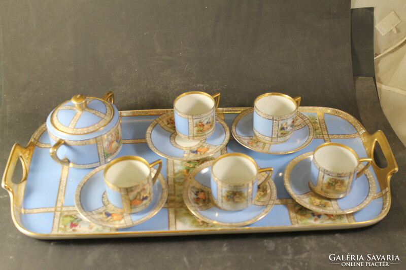 Alt wien coffee cups with tray, sugar holder 997