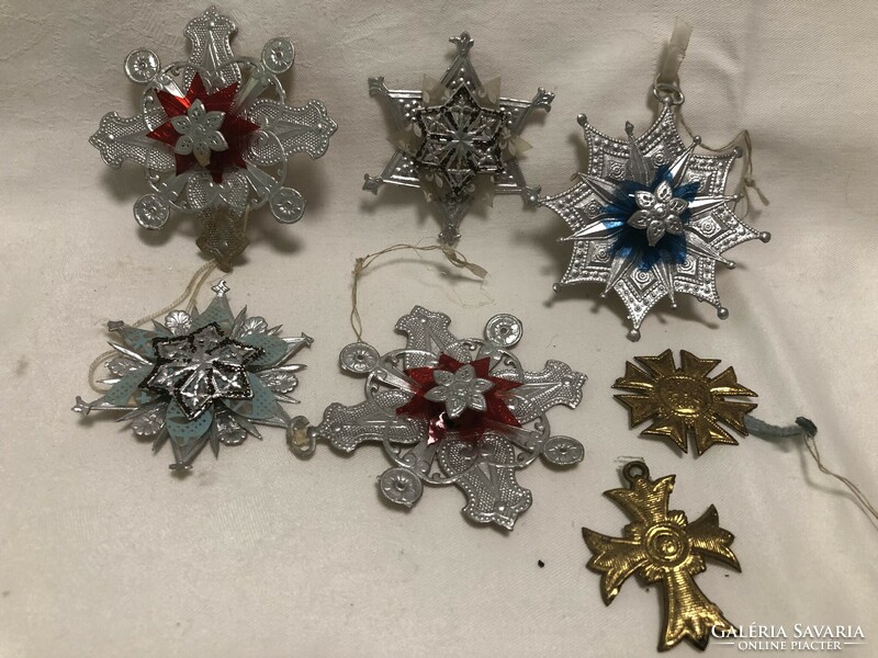 Antique Christmas tree decorations (7 pcs), special pieces made of paper