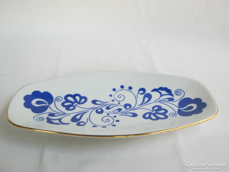 Zsolnay porcelain blue flower bowl