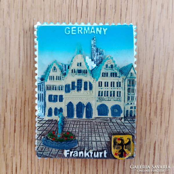 Germany Frankfurt hand-painted fridge magnet (design & vertrieb gws, 7x5 cm., thick)