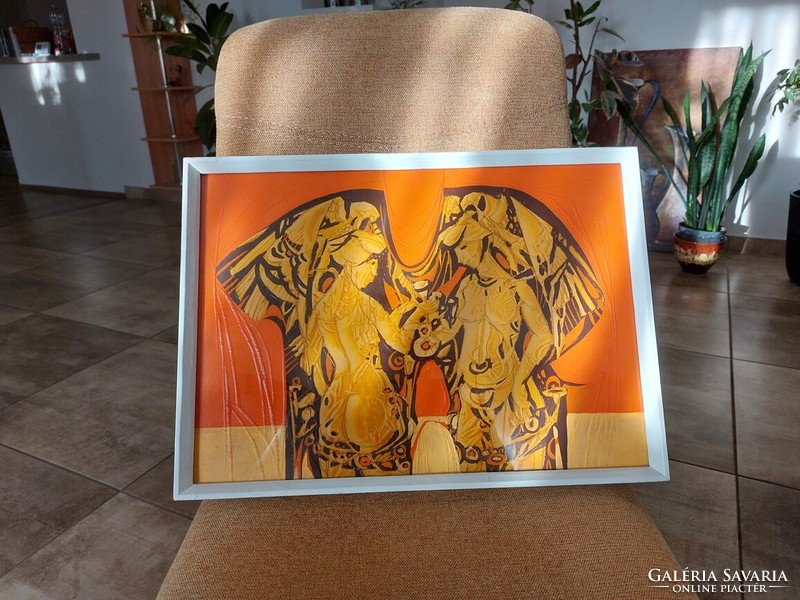 (K) xantus gyula painting with frame 45x32 cm