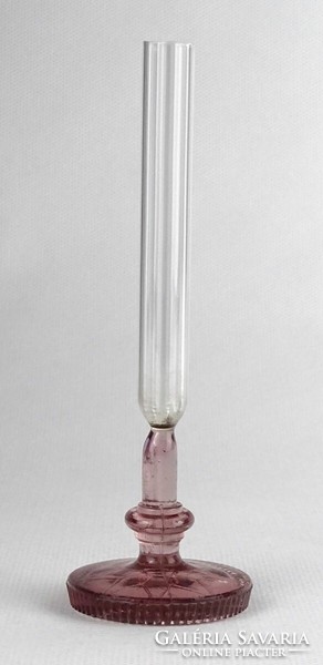 1R049 Antik különleges karcsú üveg ibolyaváza 12.5 cm