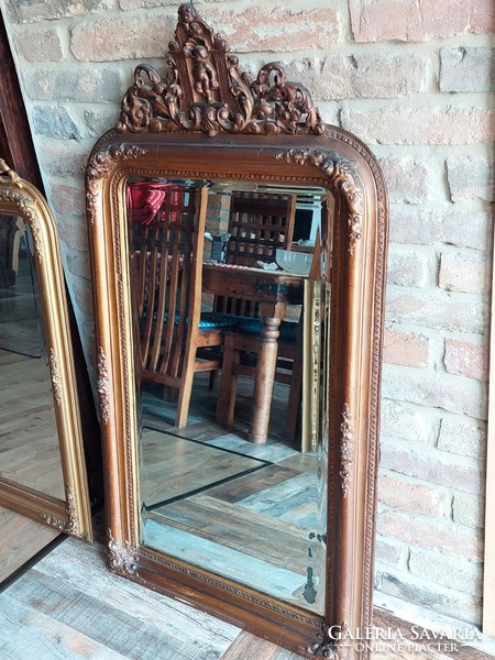 Felső díszes puttós biedermeier tükör 127 x 70 cm budapesten is átvehető!