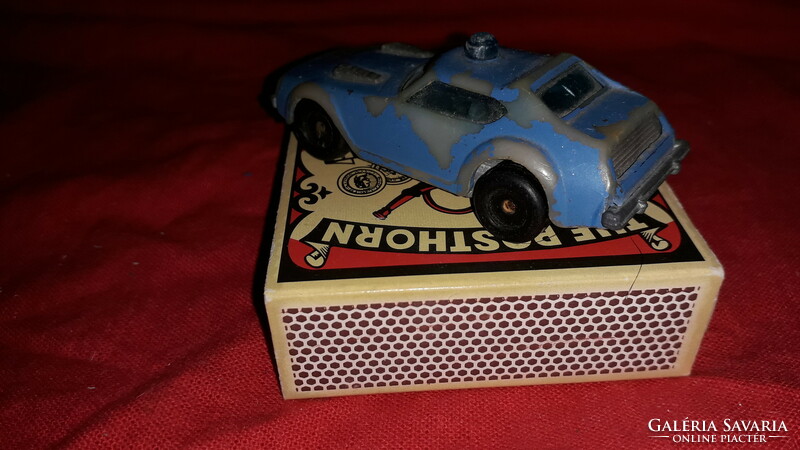 1980 - S years Hungarian made matchbox blue fire chef bootleg button metal small car according to the pictures
