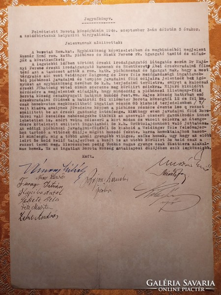 1940. Jegyzőkönyv a Borotai zsidó birtokok tárgyalásáról 2.