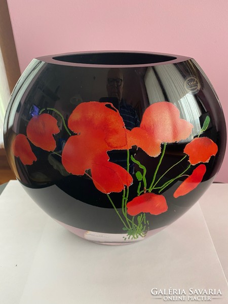 Goebel glass vase with koller motif