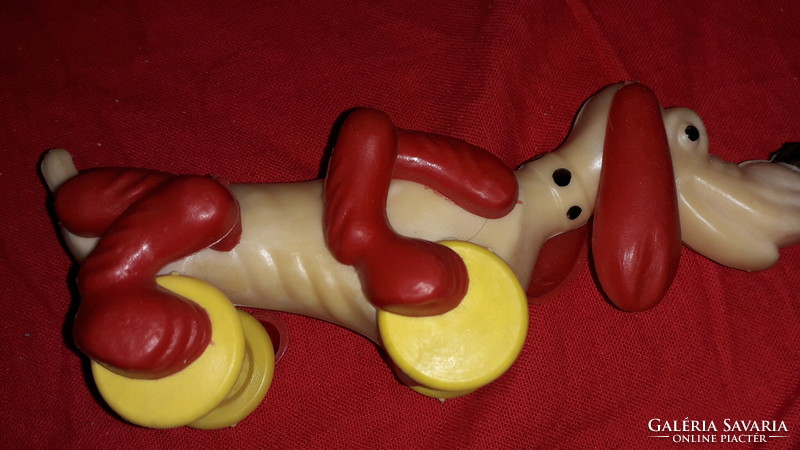 Almost antique traffic goods bazaar rolling basset hound dog extremely rare! 19 cm according to the pictures