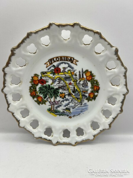 Floridai porcelán emlék tányér, 18 cm-es nagyságú. 5003