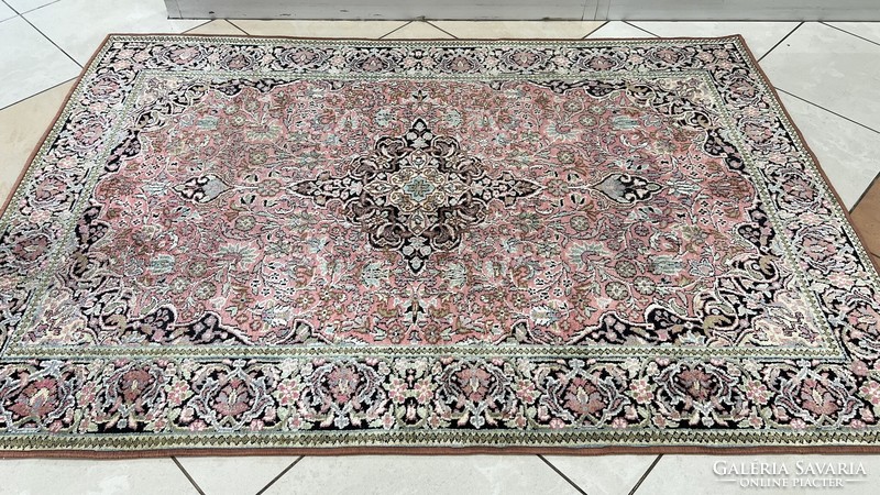 3539 KASMÍR hernyóselyem Isfahani kézi perzsa szőnyeg 120X176CM INGYEN FUTÁR