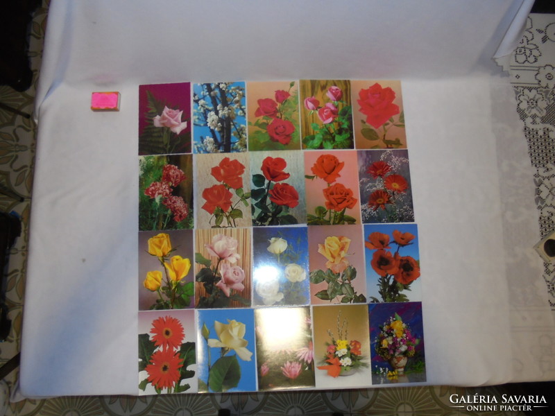 Twenty pieces of retro, post-clean floral postcards, greeting cards - together