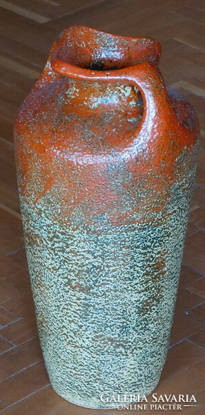 Mid-century Pesthidegkút ceramic floor vase 46 cm, designed by Margit Cizmadia