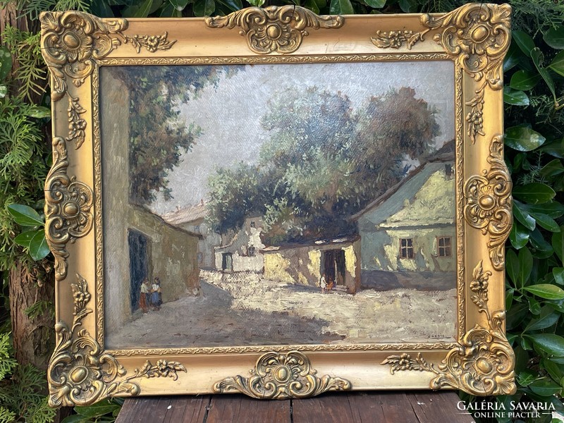 GUZSIK ÖDÖN:ÓBUDAI UTCA RÉSZLET 52x62cm!!