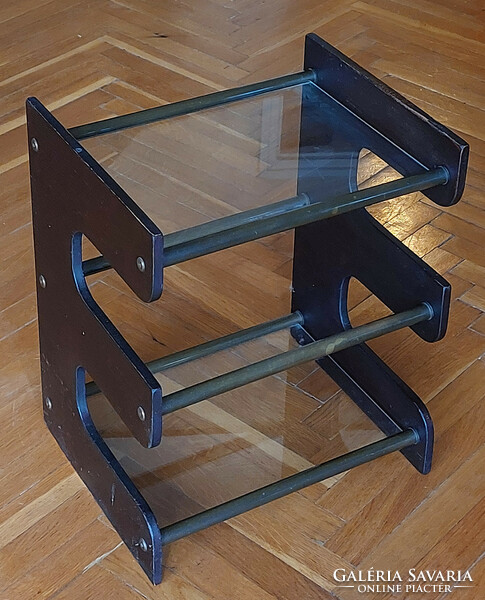 Retro nightstand with glass shelves