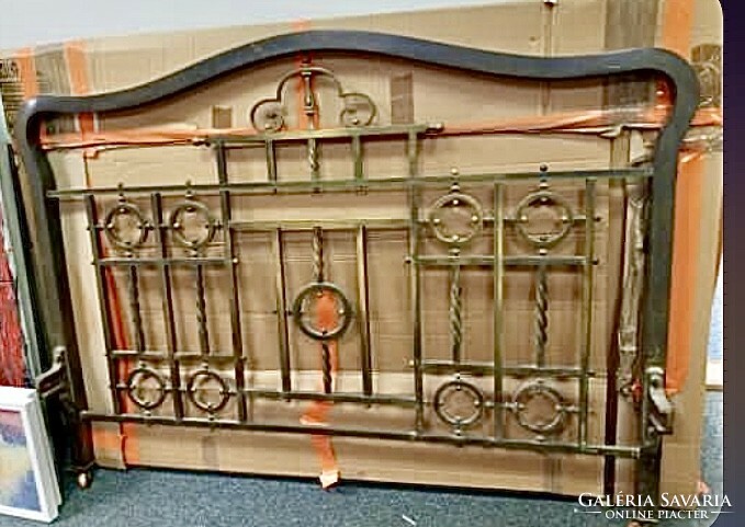 Old art deco copper bed end