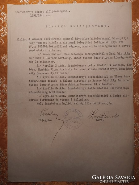 1940. Közs.biz. a zsidóbirtokok lefoglalását végző személy részére
