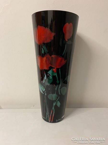 Goebel's huge glass vase with a koller motif